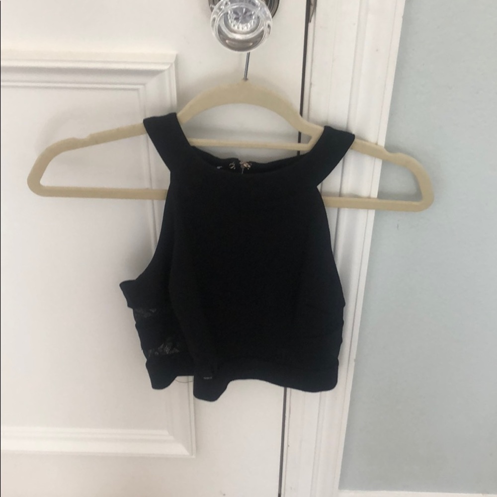 Bebe Black Cropped Tank (XS)